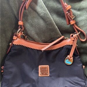 Dooney & Bourke Black and Brown Shoulder Bag